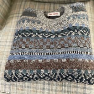 Mens baby alpaca sweater gray  beige blue green Llamas Argentines brand Peruvian